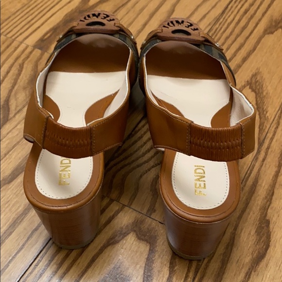 Fendi Zucca slingback platform sandals never worn - Picture 3 of 7